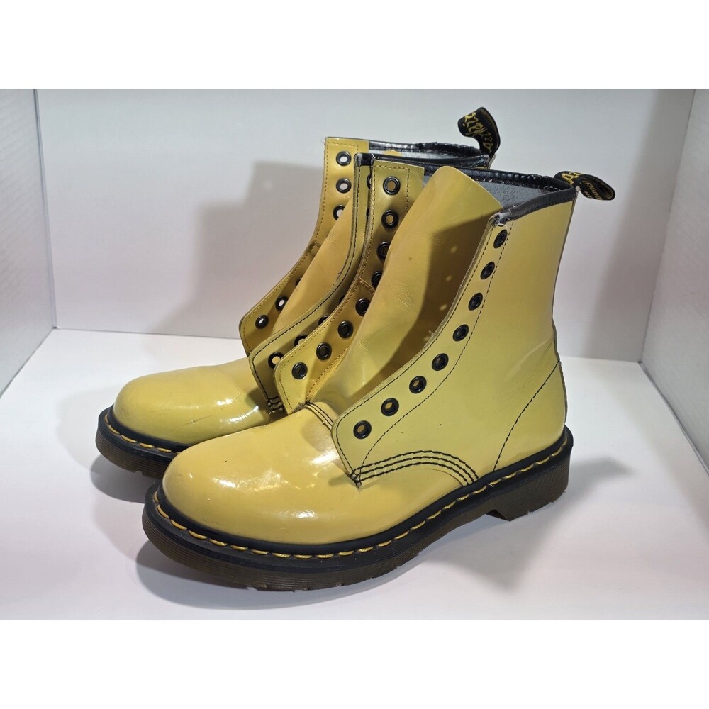 Dr. Martens 1460 Bright Yellow Lace Up Combat Women's 7  (NO LACES)